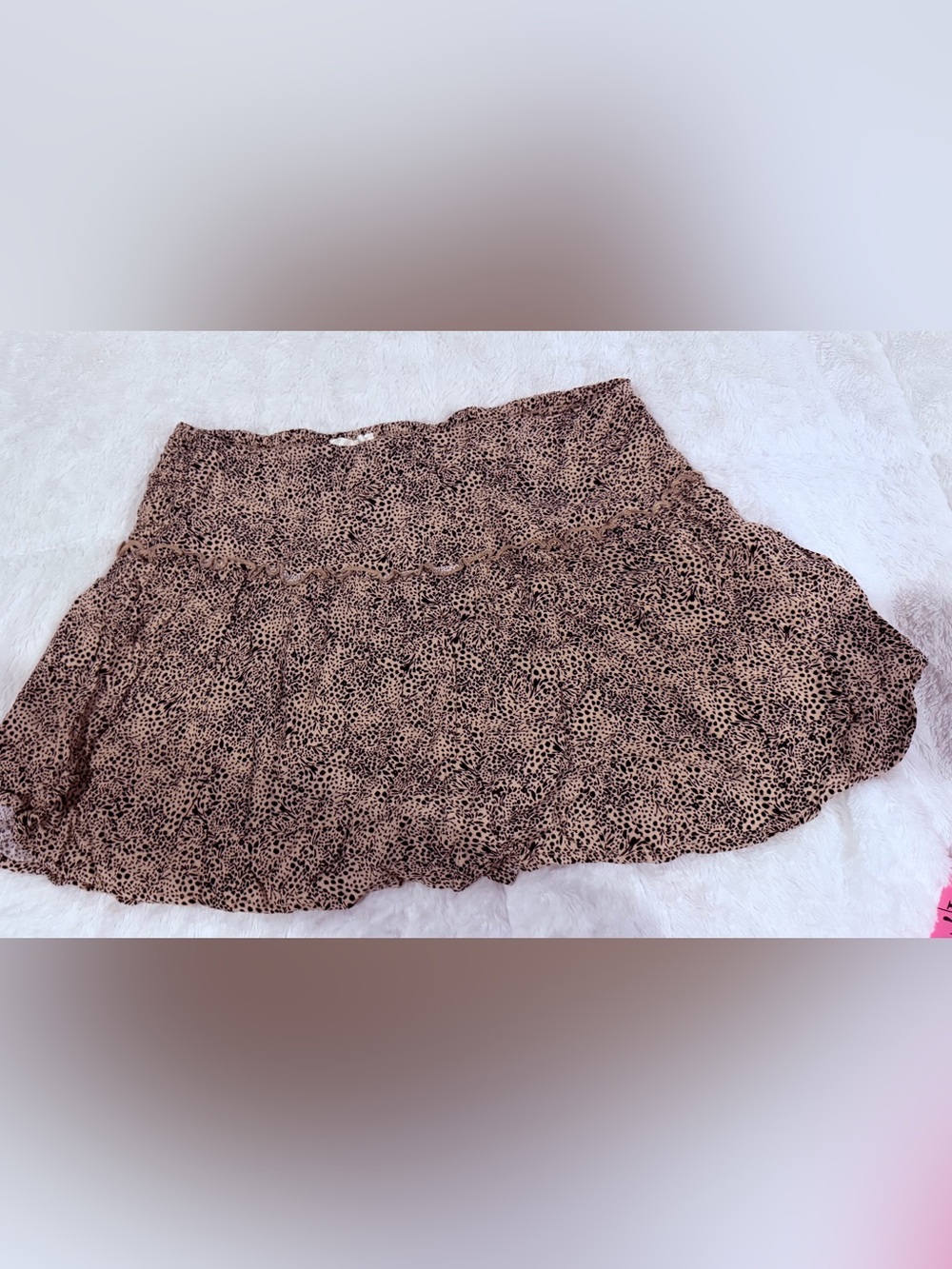 URBAN Romantics Tan and Black Printed Skirt